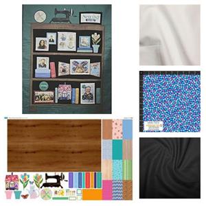 Allison Maryons Bookcase Memory Wall Hanging Kit: Instructions, Photo Paper & Fabrics - Blue Border