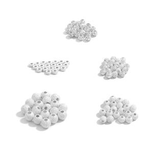 925 Sterling Silver Stardust Spacer Beads, 100pcs, 5 designs (x20 per design)