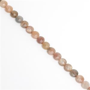 100cts Multicolour Sunstone Faceted Coins Approx 8mm, 38cm Strand