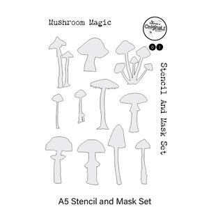 Janie's Originals - Mushroom Magic - A5 stencil
