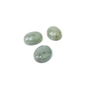 27cts Green Burmese Jade Oval Cabochons Approx 14 to 10mm (Set Of 3)