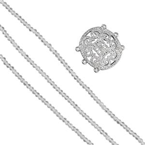 Sea Shimmer - 3x 2mm White Topaz Round & Multi-Strand Connector