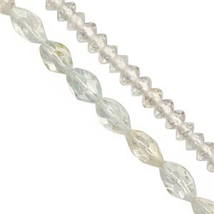 NOVEMBER20 - Closeout Deal - White Topaz Gemstone Faceted Rice Beads and Saucers Bundle