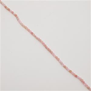 10cts Pink Opal Faceted Rounds Approx 2mm, 38cm Strand