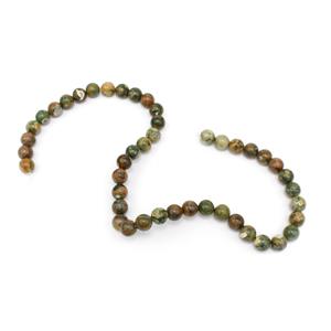 160cts Rhyolite Plain Round Loose Beads Strand Approx 8mm 