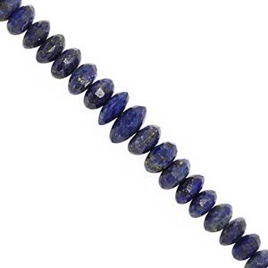 120cts Lapis Lazuli German Cut Rondelle Approx 6x2 to 11x4.5mm, 22cm Strand