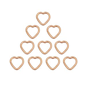 Rose Gold Flash Sterling Silver Heart Shape Closed Jump Rings Approx 10mm, 10pcs