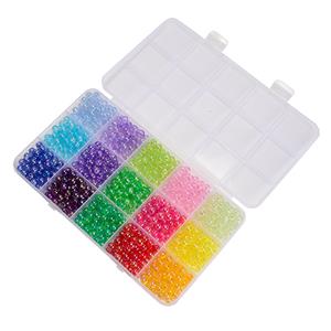 Acrylic Beads Approx 6mm,15 Colours, Approx. 1200pcs, in Box