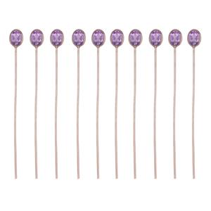 2.25cts Rose De France Amethyst Rose Gold Flash Sterling Silver Head Pin Oval 4x3mm length 40mm and width 0.50mm (Pack of 10 Pcs.)