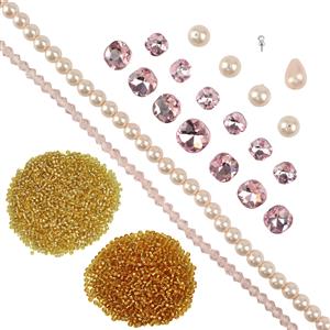 Pink Golden Jubilee Necklace Project With Instructions By Monika Soltesz