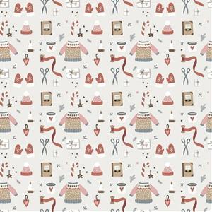 Riley Blake Warm Wishes Jumpers Parchment Fabric 0.5m