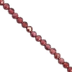 10cts Garnet Faceted Round, Approx 2-3mm, 30cm Strand 