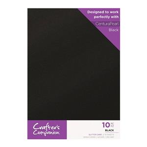 Crafters Companion Glitter Card 10 Sheet Pack - Black