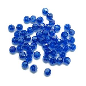 Blue Iridescent Glass Faceted Beads, approx 3mm, 50pcs
