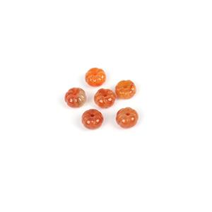 20cts Red Jadeite Pumpkin Beads Approx 9mm, 6pcs