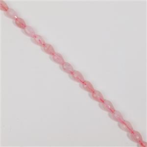 290cts Rose Quartz Faceted Drops Approx 10x14mm, 38cm Strand