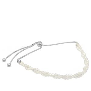 5cts Crystal Quartz Faceted Rounds Approx 1mm with 925 Sterling Silver Slider Bracelet 10 Inch