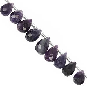 80cts Blue John Fluorite Faceted Drops Approx 8x6 to 14x9mm, 13cm Strand With Spacers