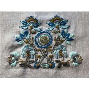 Little House of Victoria Stellar Sunflower Wool Embroidery Kit: Pure Linen 