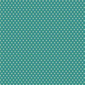 Poppie Cotton Chick-A-Doodle-Doo Florets on Teal Fabric 0.5m UK exclusive