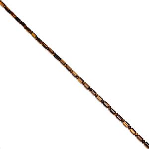 105cts Tigers Eye Morse Code, Approx 6x10mm & 4x6mm, 38cm Strand