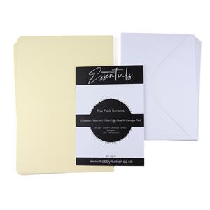 Hobby Maker Essentials Cream 45 x A5 Plain edge cards & Envelopes