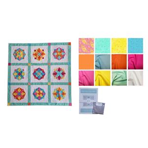 Jenny Jackson's Alison Glass Gem Box Applique Lap Quilt Kit: Pattern, Paper Pieces, F8th Pack (10pcs) & Fabric (2.5m)