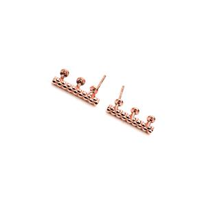 Rose Gold Plated 925 Sterling Silver Bar Earrings With Pegs (1 Pair)