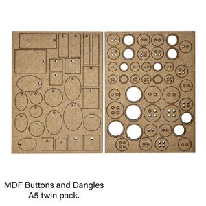 Janie's Originals - MDF Buttons and Dangles A5 Twin Pack