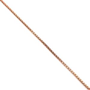Rose Gold Plated 925 Sterling Silver Round Box 1.0mm Chain 20