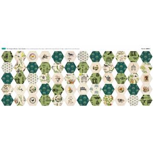 The Vintage Collection Secret Garden Hexies Fabric Panel (140x56cm)