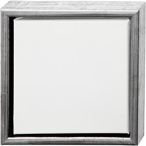 ArtistLine Canvas with frame, antique silver, white, depth 3 cm, size 24x24 cm, 360 g, 1 pc