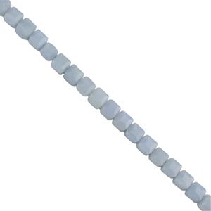75cts Angelite Faceted Cubes Approx 5mm, 38cm Strand
