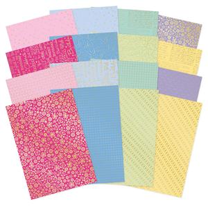 Confetti Petals Adorable Scorable Foiled Cardstock - 16 Sheets, 350 gsm