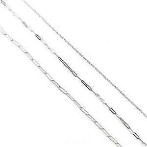 Set of 3 925 Sterling Silver, Long Link Unfinished 50cm Chains