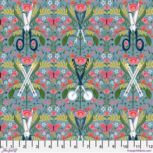 Cori Dantini Magic Makers Collection Damask Gadgets Blue Fabric 0.5m