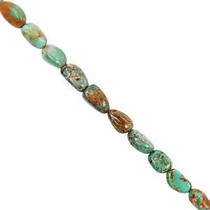 75cts Turquoise Smooth Tumbles Approx 9x6 to 15x12mm, 20cm Strand