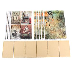 Ciao Bella Modern Times Rice Papers, Inc; (2 designs, 5 of each) Plus  6 of 6inch x 4 Inch MDF Postcards