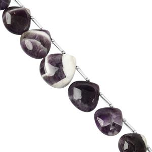 95cts Chevron Amethyst Graduated Top Drill Plain Pear Approx 14 to 18mm, 8cm Strand with Spacers