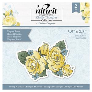 Nitwit - Kindly Thoughts - Stamp and Die - Elegant Roses - 2PC