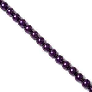 Dark Purple Shell Pearl Rounds, Approx. 10mm, 38cm Strand 