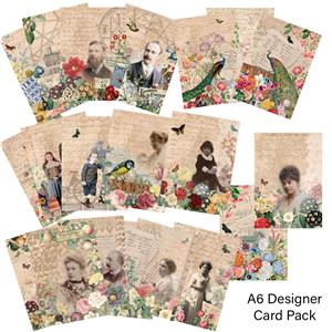 Janie's Originals - The Vintage Scrapbook - A6 Designer Card Pack - 20 Sheets