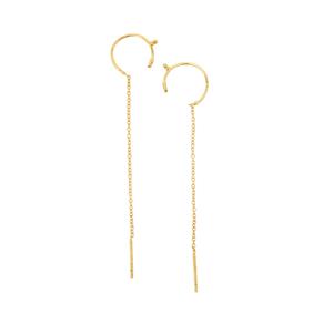Gold 925 Sterling Silver Threader Earrings with Hook, Approx (2 pairs)