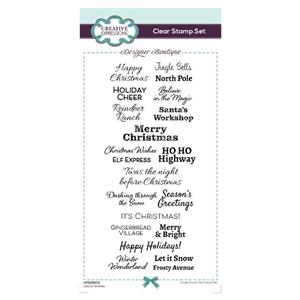 Creative Expressions Designer Boutique Joyful Wishes 4 in x 8 in Clear Stamp Set