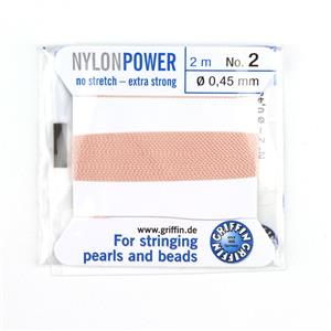 Pale Pink Nylon Cord 0.45mm, 2m