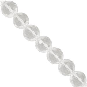 125cts Clear Quartz Faceted Round Approx 8 to 9mm, 21cm Strand