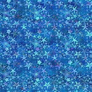 Jason Yenter Calypso III Collection Starfish Blue Fabric 0.5m