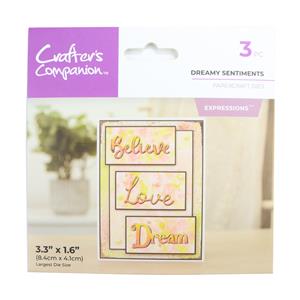 Crafter's Companion Metal Die pack of 3 - Dreamy Sentiments