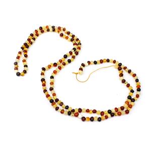 Baltic Multi Colour Amber Nugget Beads Inc. Cognac, Cherry, Lemon & Butterscotch Approx. 6x5mm, 1m Strand