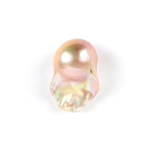 Papaya Fireball Freshwater Cultured Baroque Pearl  Approx 13x20-14x25mm, 1pc